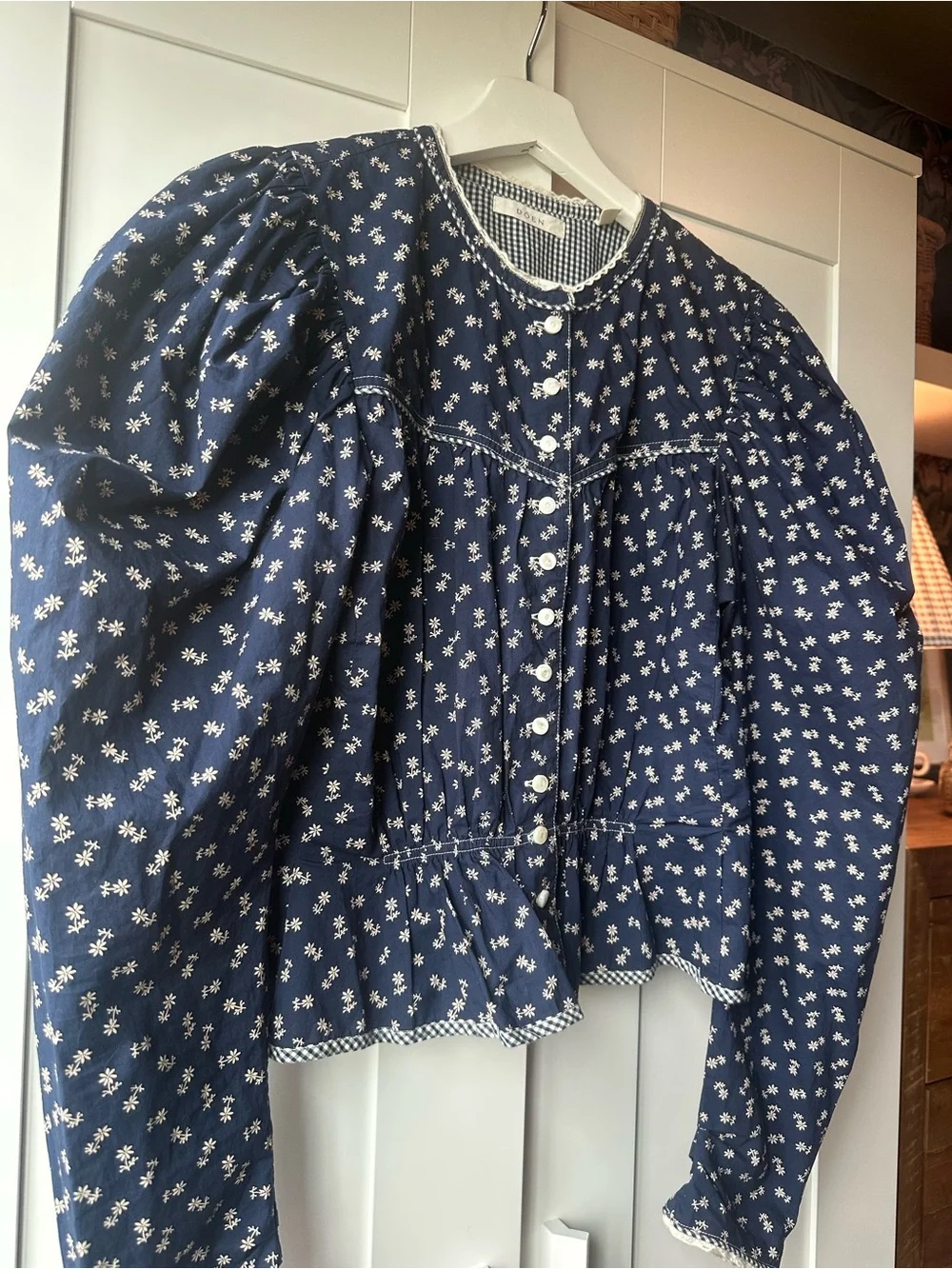Doen Amelia Top in Indigo Calico